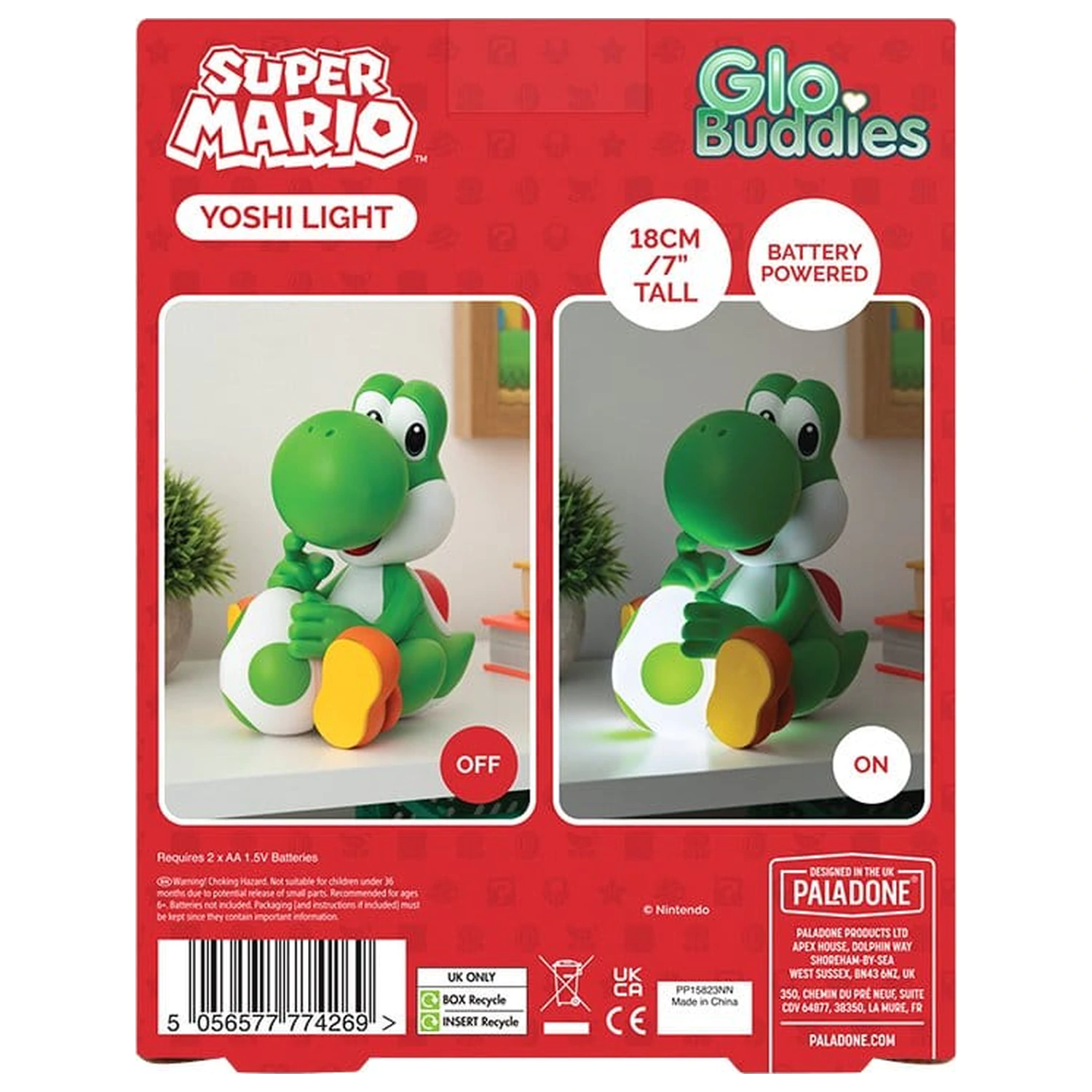 Super Mario GloBuddies Light Yoshi 18 cm produktová fotografia