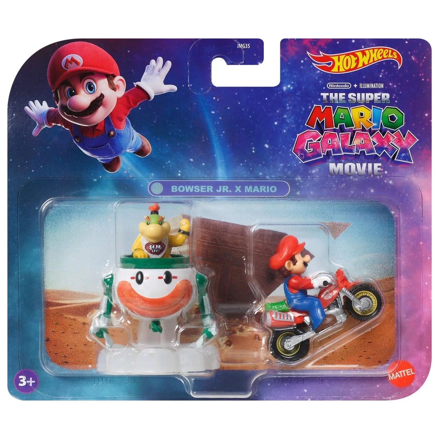 Super Mario Hot Wheels Die-Cast vozidlá, balenie 2 kusov 1/64 Mario & Bowser Jr. produktová fotografia