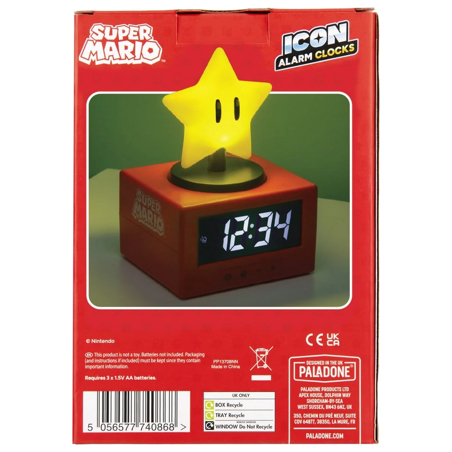 Super Mario Icon budík Super Star 15 cm produktová fotografia