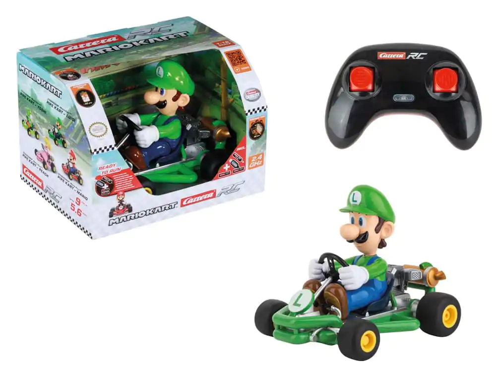 Super Mario Kart RC diaľkovo ovládané Auto 1/18 2.4GHz Pipe Kart Luigi produktová fotografia