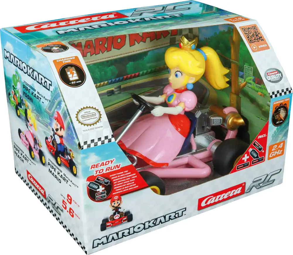 Super Mario Kart RC diaľkovo ovládané auto 1/18 2.4GHz Pipe Kart Peach produktová fotografia