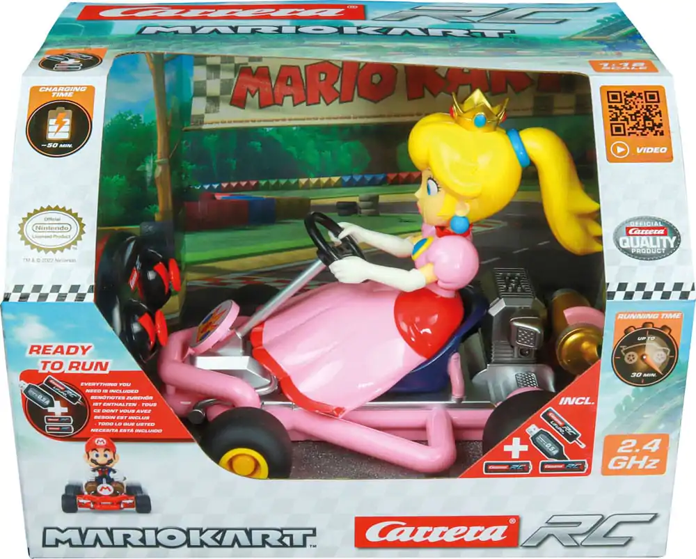 Super Mario Kart RC diaľkovo ovládané auto 1/18 2.4GHz Pipe Kart Peach produktová fotografia