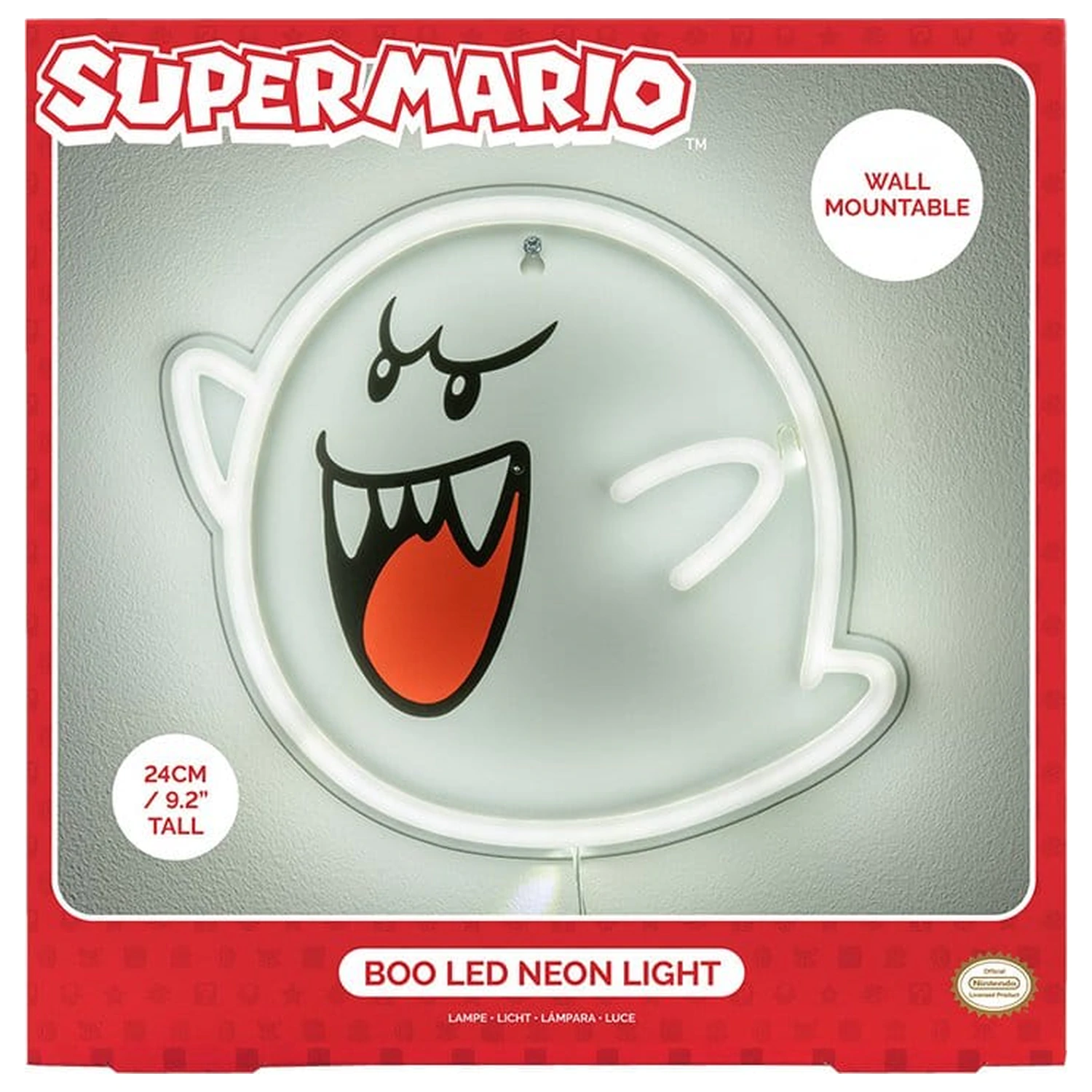 Super Mario LED neónová nástenná lampa Boo 23 x 23 cm produktová fotografia