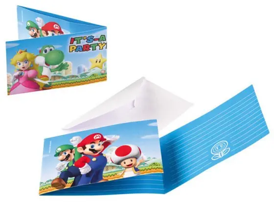 Super Mario Party pozvánka 8 ks produktová fotografia