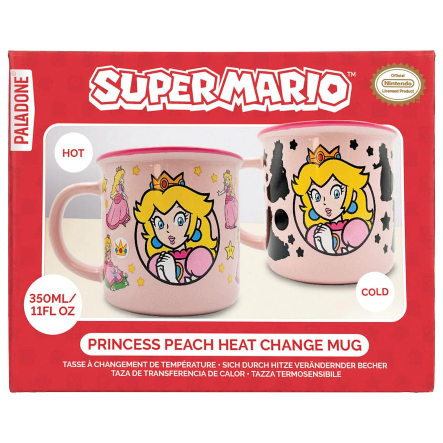 Super Mario hrnček meniaci farbu Princess Peach produktová fotografia