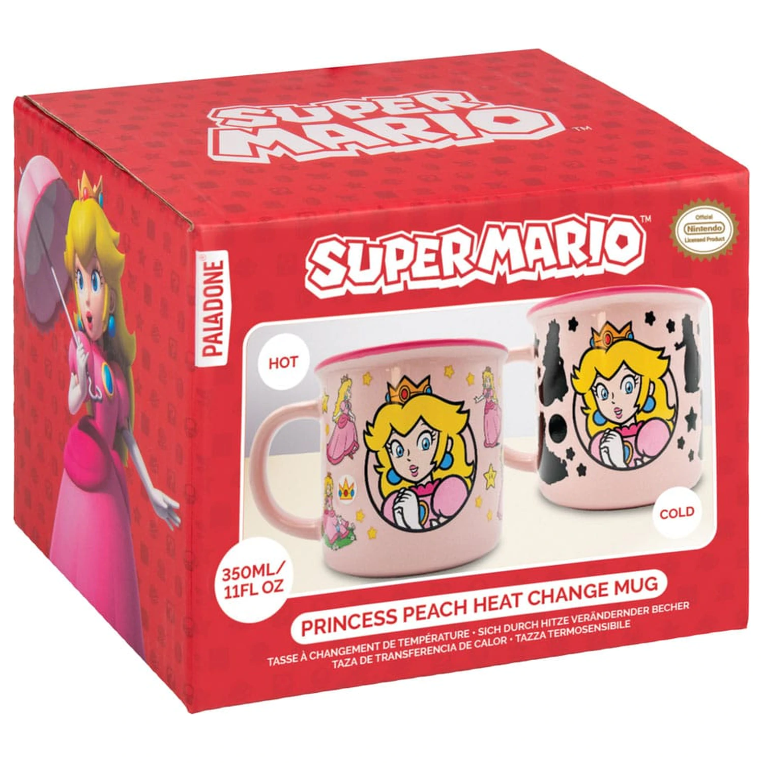 Super Mario hrnček meniaci farbu Princess Peach produktová fotografia
