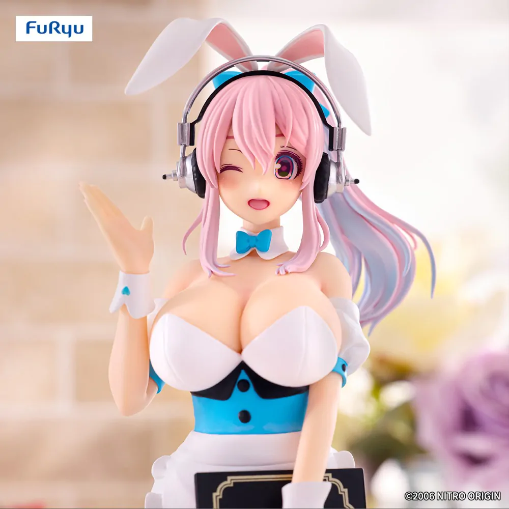 Super Sonico BiCute Bunnies PVC Socha Čašníčka Svetlomodrá Farba Ver. 28 cm produktová fotografia
