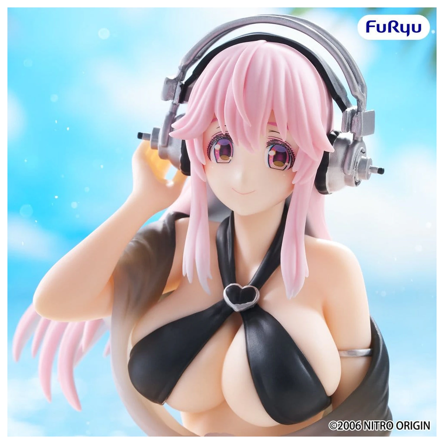 Super Sonico Noodle Stopper PVC Socha Super Sonico Swimsuit Black Color Ver. 10 cm produktová fotografia