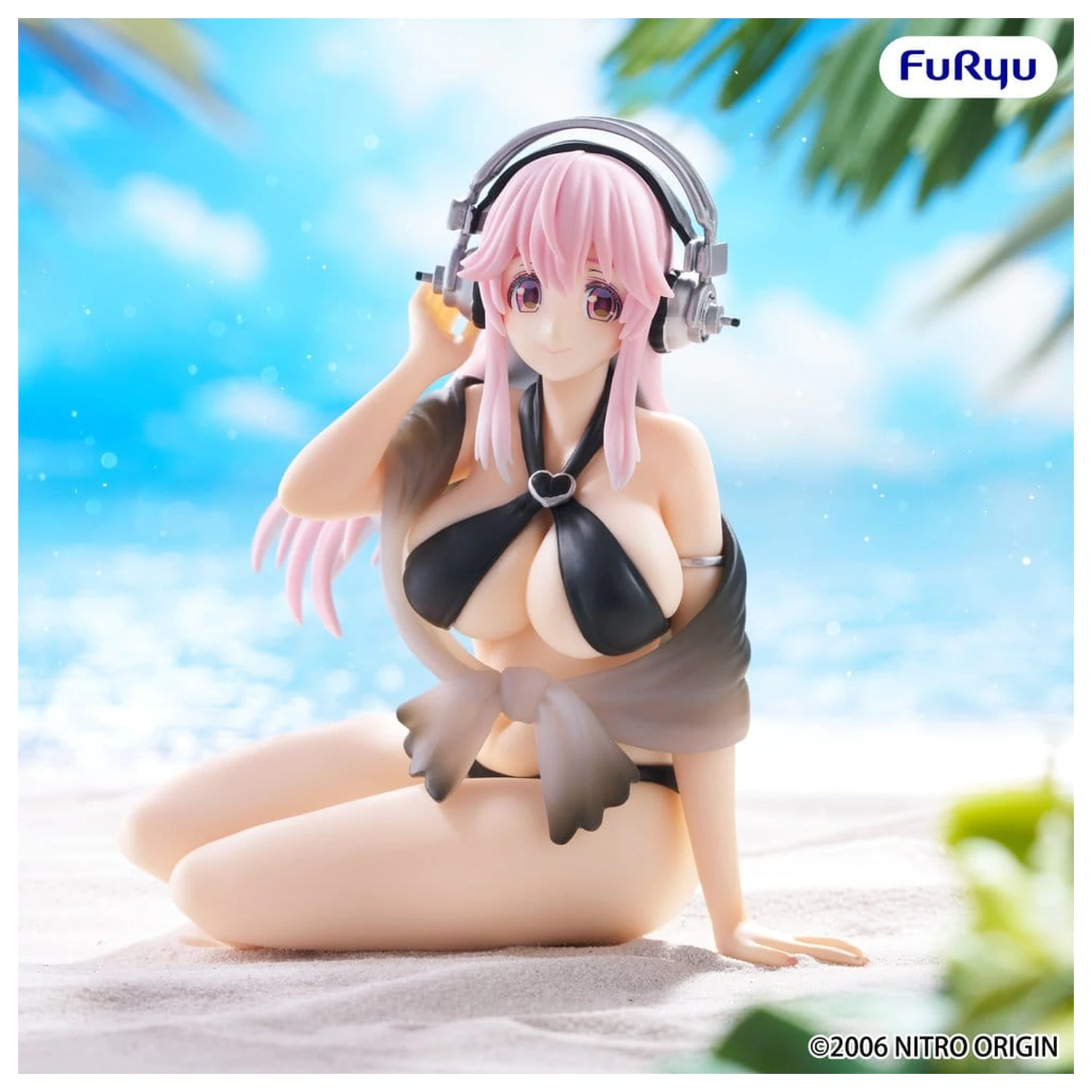 Super Sonico Noodle Stopper PVC Socha Super Sonico Swimsuit Black Color Ver. 10 cm produktová fotografia