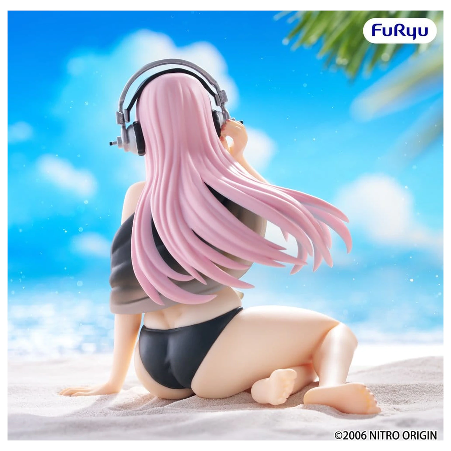Super Sonico Noodle Stopper PVC Socha Super Sonico Swimsuit Black Color Ver. 10 cm produktová fotografia