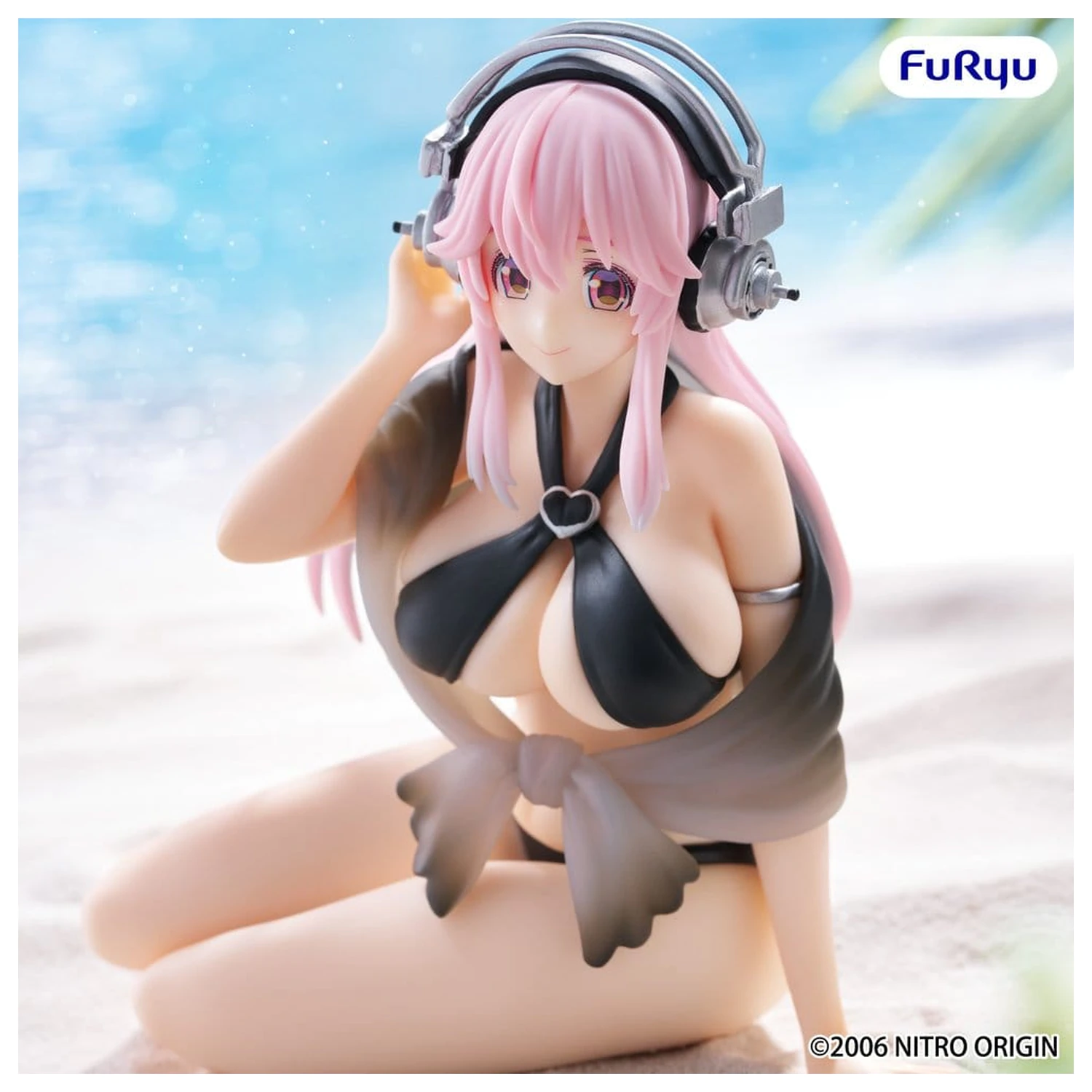Super Sonico Noodle Stopper PVC Socha Super Sonico Swimsuit Black Color Ver. 10 cm produktová fotografia