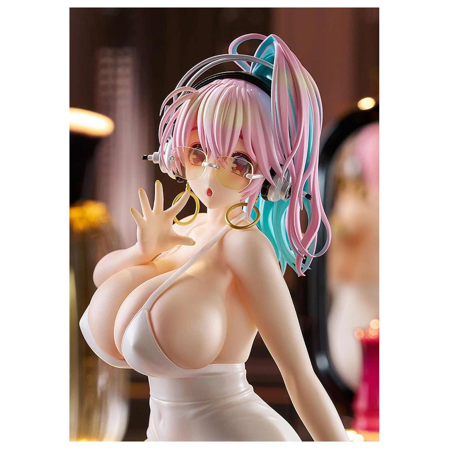 Super Sonico Pop Up Parade PVC socha Super Sonico: 15th Mini Dress Ver. L Size 20 cm produktová fotografia