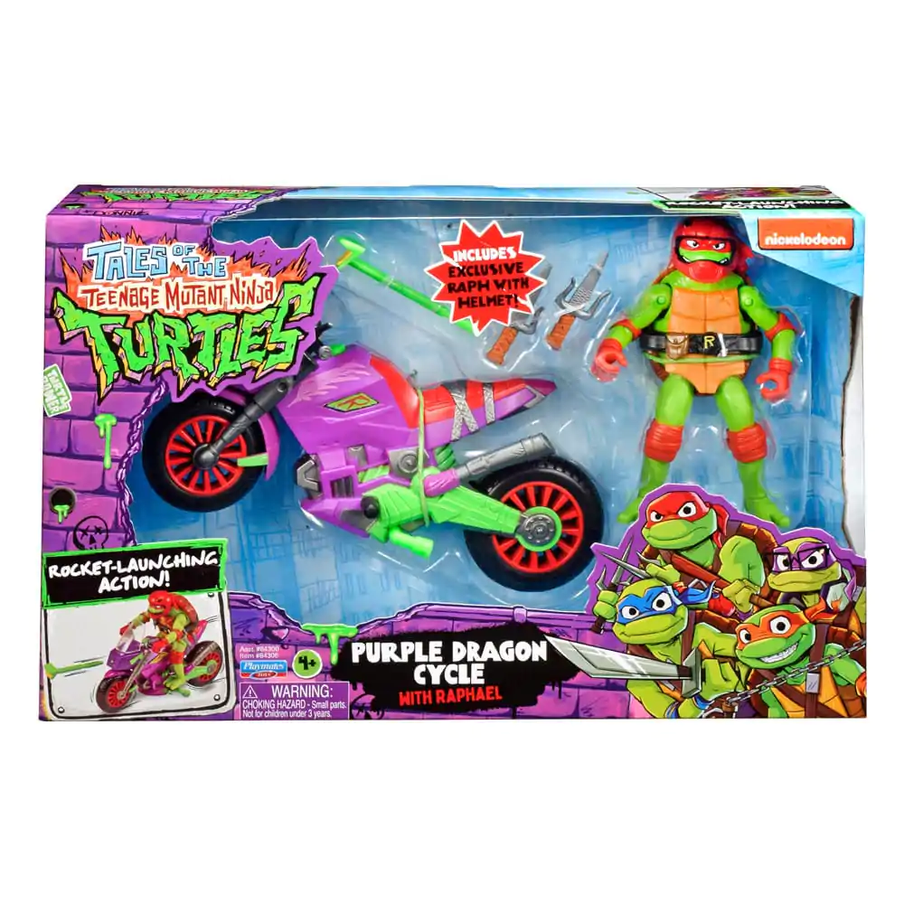 Tales of the Teenage Mutant Ninja Turtles Akčná figúrka s vozidlom Raphael & Purple Dragon 12 cm produktová fotografia