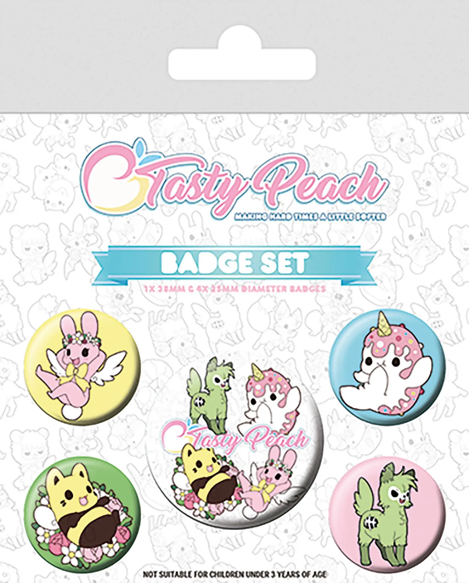 Tasty Peach Pin-Back Buttons 5 pack termékfotó