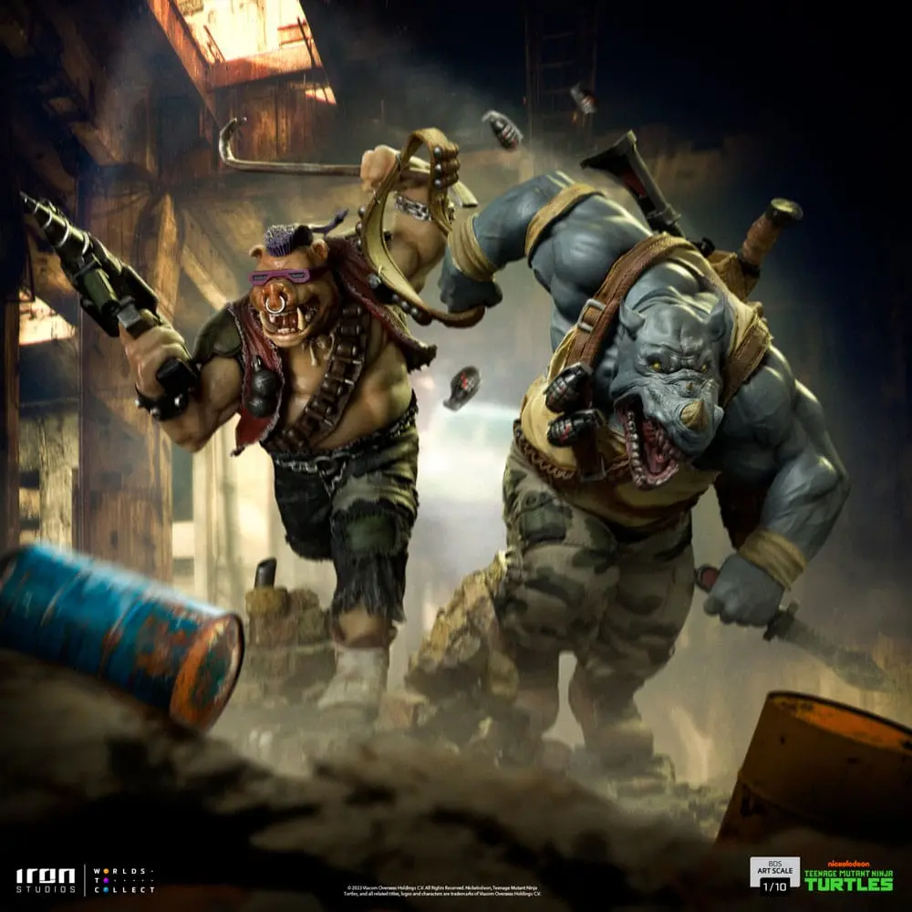 Teenage Mutant Ninja Turtles BDS Art Scale Socha 1/10 Rocksteady 24 cm produktová fotografia