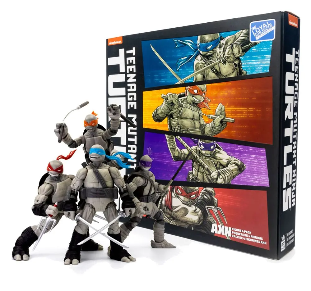 Teenage Mutant Ninja Turtles BST AXN Akčné figúrky 4-balenie Black&White (IDW Comics) 13 cm produktová fotografia