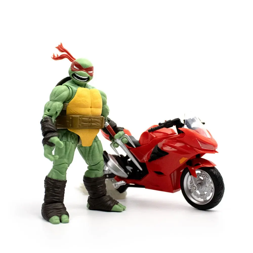 Teenage Mutant Ninja Turtles BST AXN Akčná Figúrka s Vozidlom Raphael s Motorkou (IDW Comics) 13 cm produktová fotografia