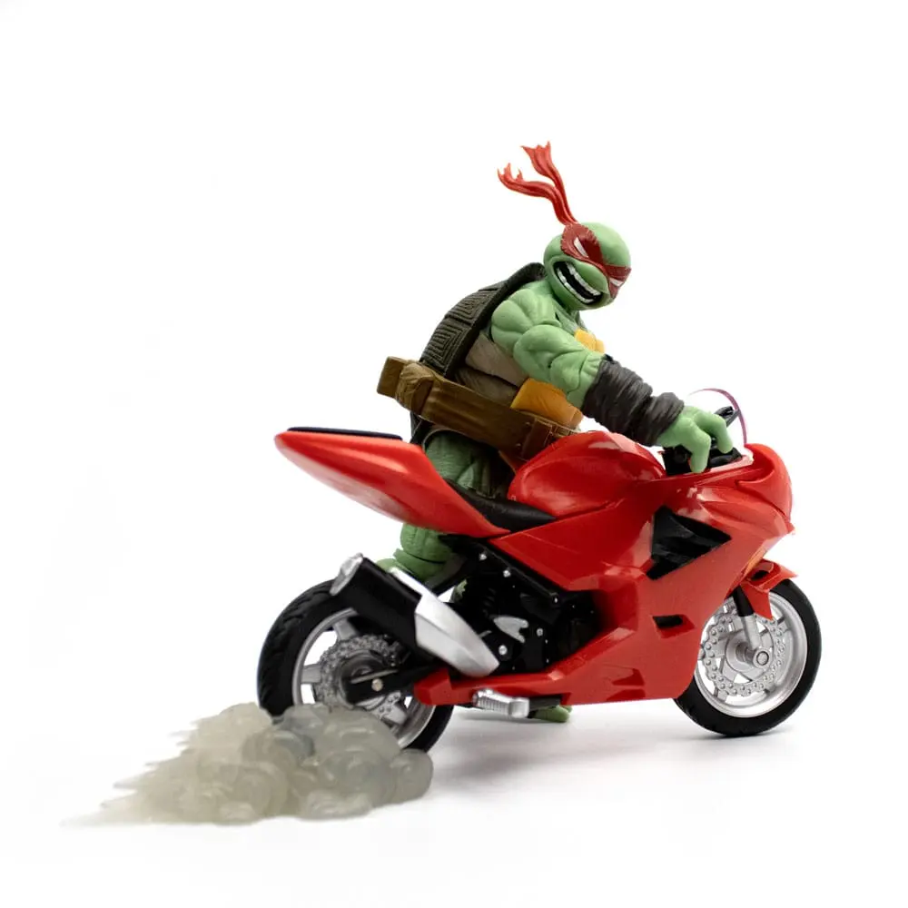 Teenage Mutant Ninja Turtles BST AXN Akčná Figúrka s Vozidlom Raphael s Motorkou (IDW Comics) 13 cm produktová fotografia
