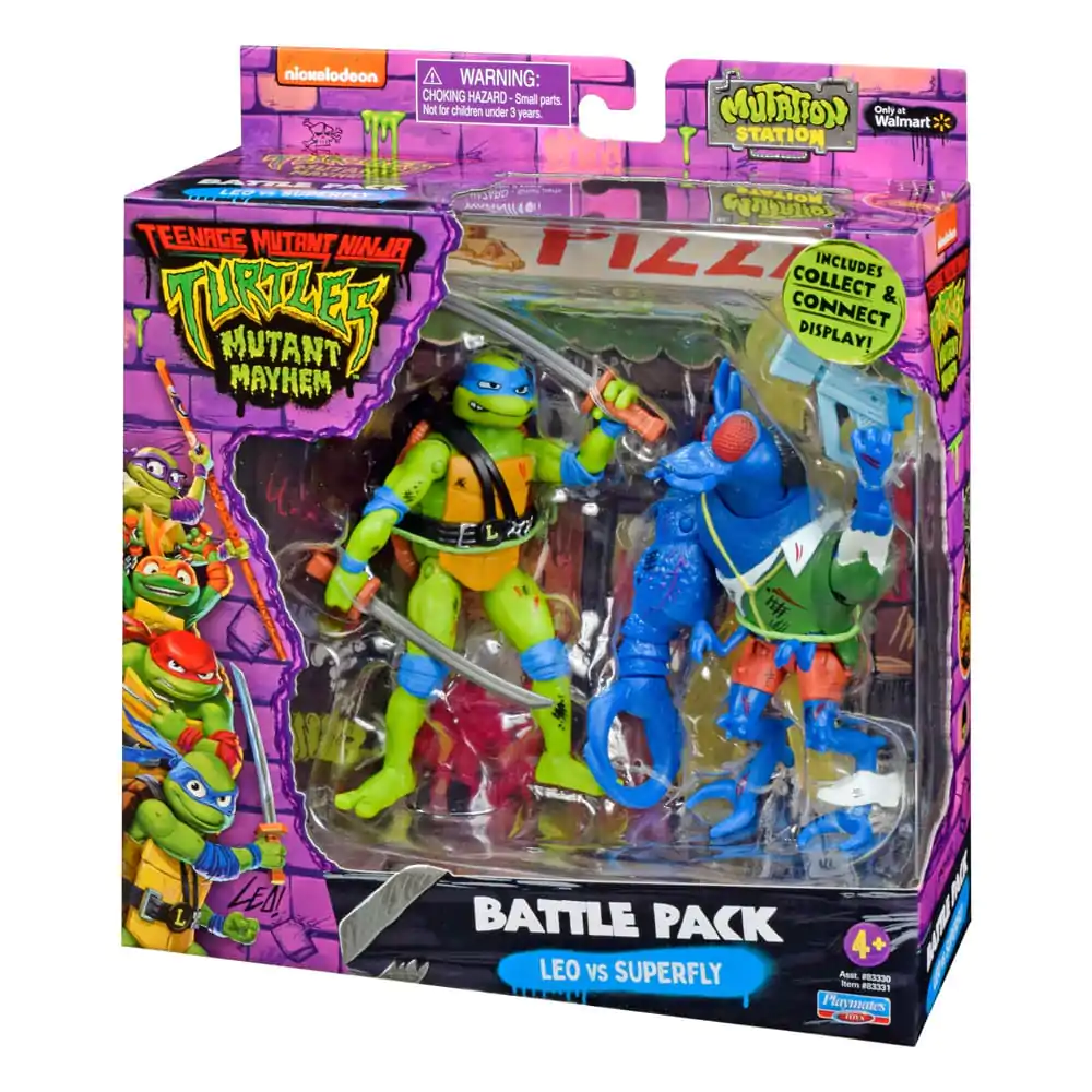 Teenage Mutant Ninja Turtles akčné figúrky Leonardo vs. Super Fly 11 cm produktová fotografia
