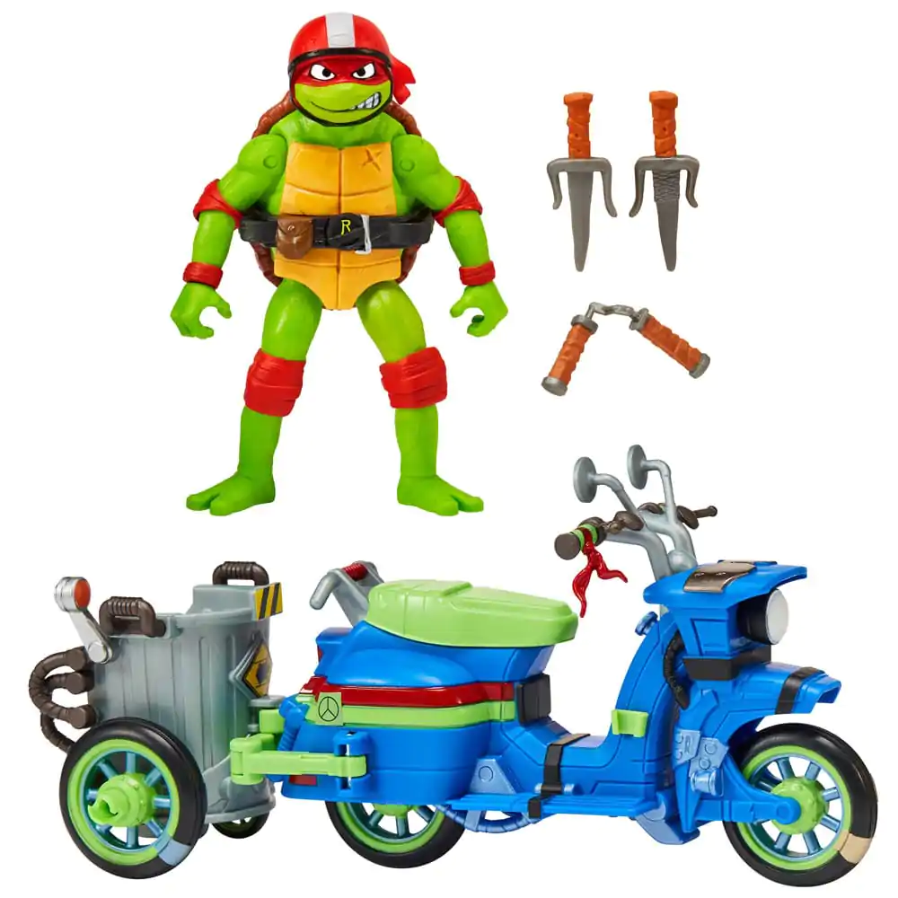 Teenage Mutant Ninja Turtles: Mutant Mayhem Akčná figúrka Raphael & Scooter so sajdkárou 11 cm produktová fotografia