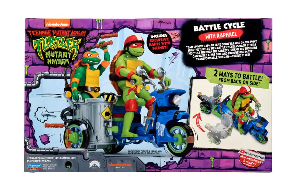 Teenage Mutant Ninja Turtles: Mutant Mayhem Akčná figúrka Raphael & Scooter so sajdkárou 11 cm produktová fotografia