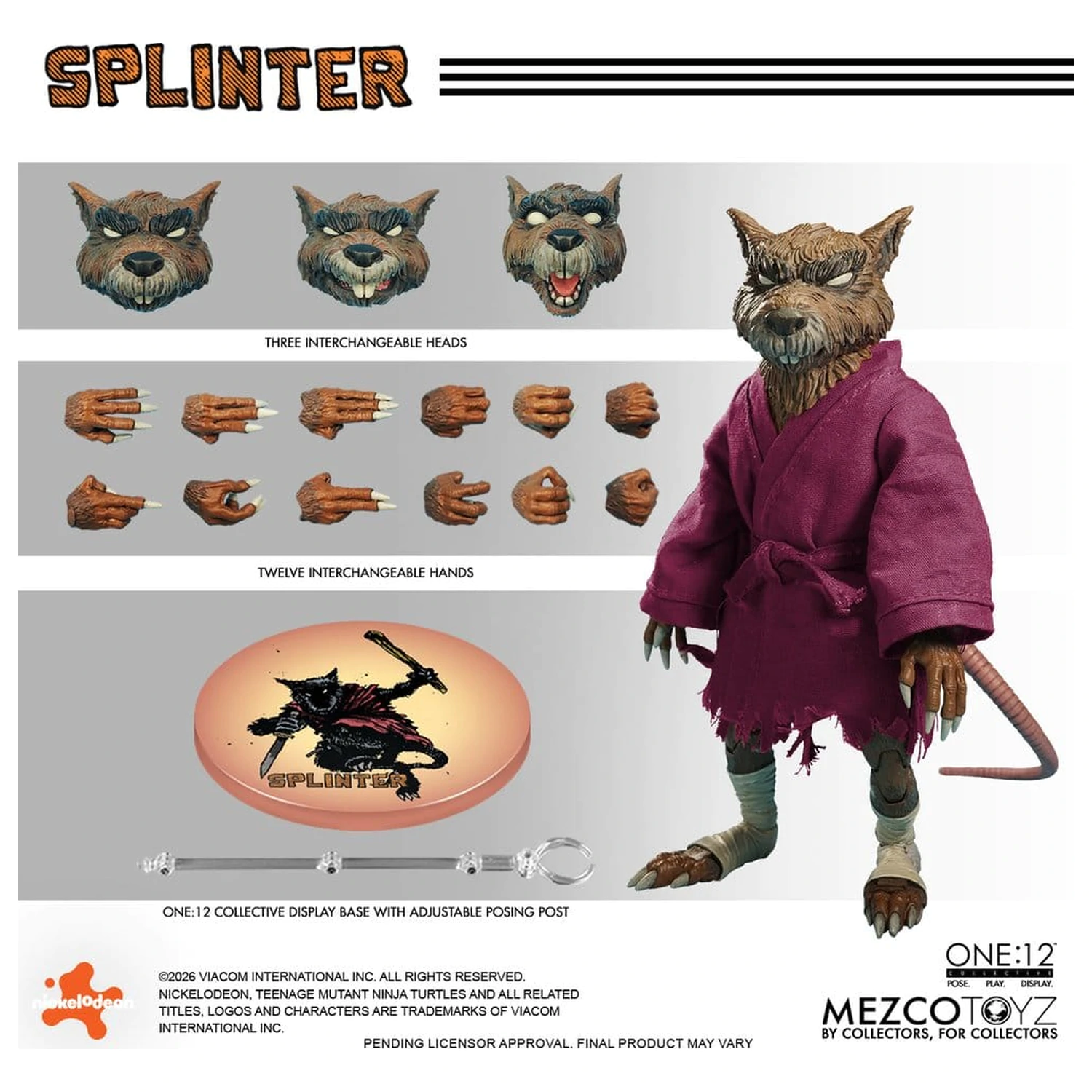 Teenage Mutant Ninja Turtles One:12 Collective akčná figúrka 1/12 Splinter 17 cm produktová fotografia