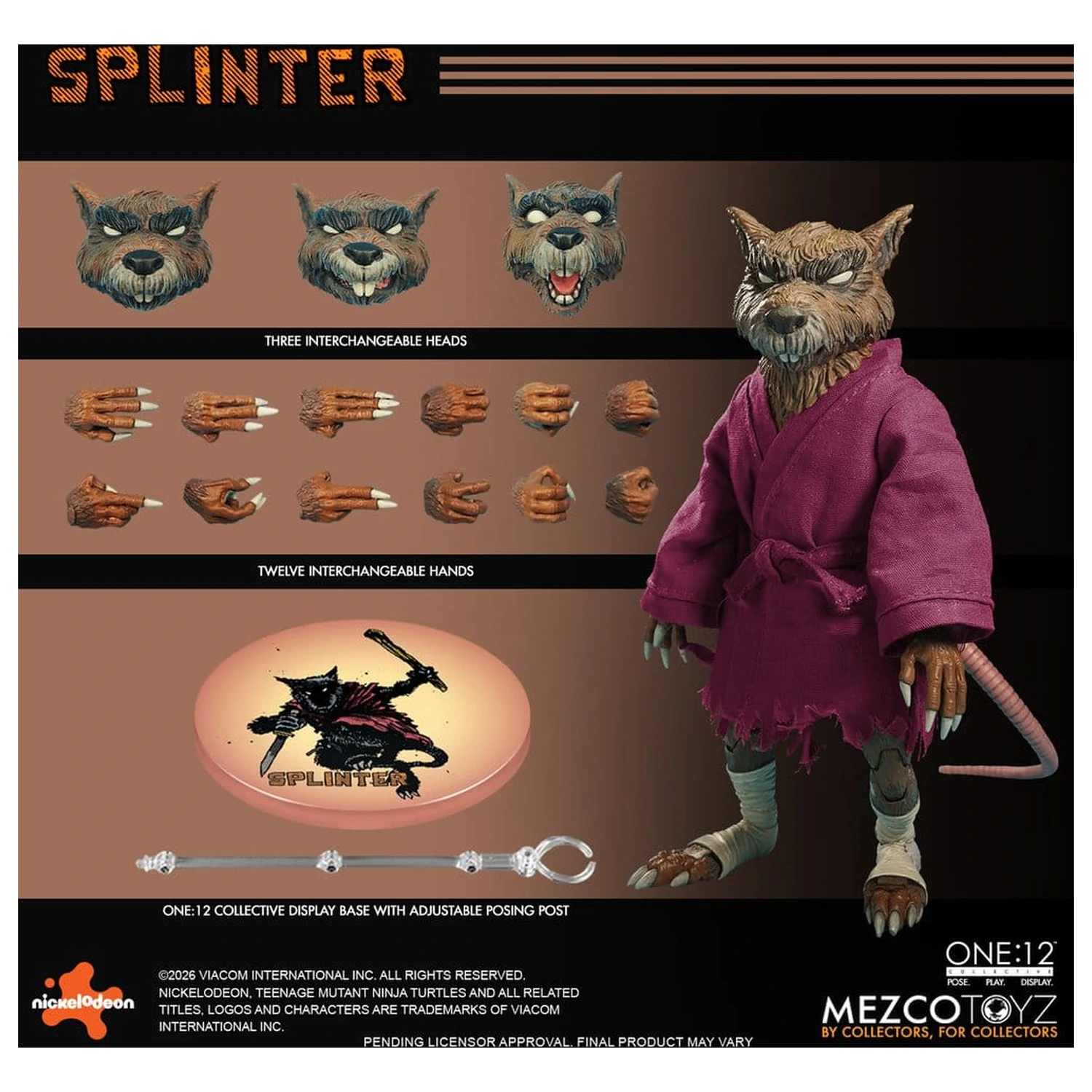 Teenage Mutant Ninja Turtles One:12 Collective akčná figúrka 1/12 Splinter 17 cm produktová fotografia