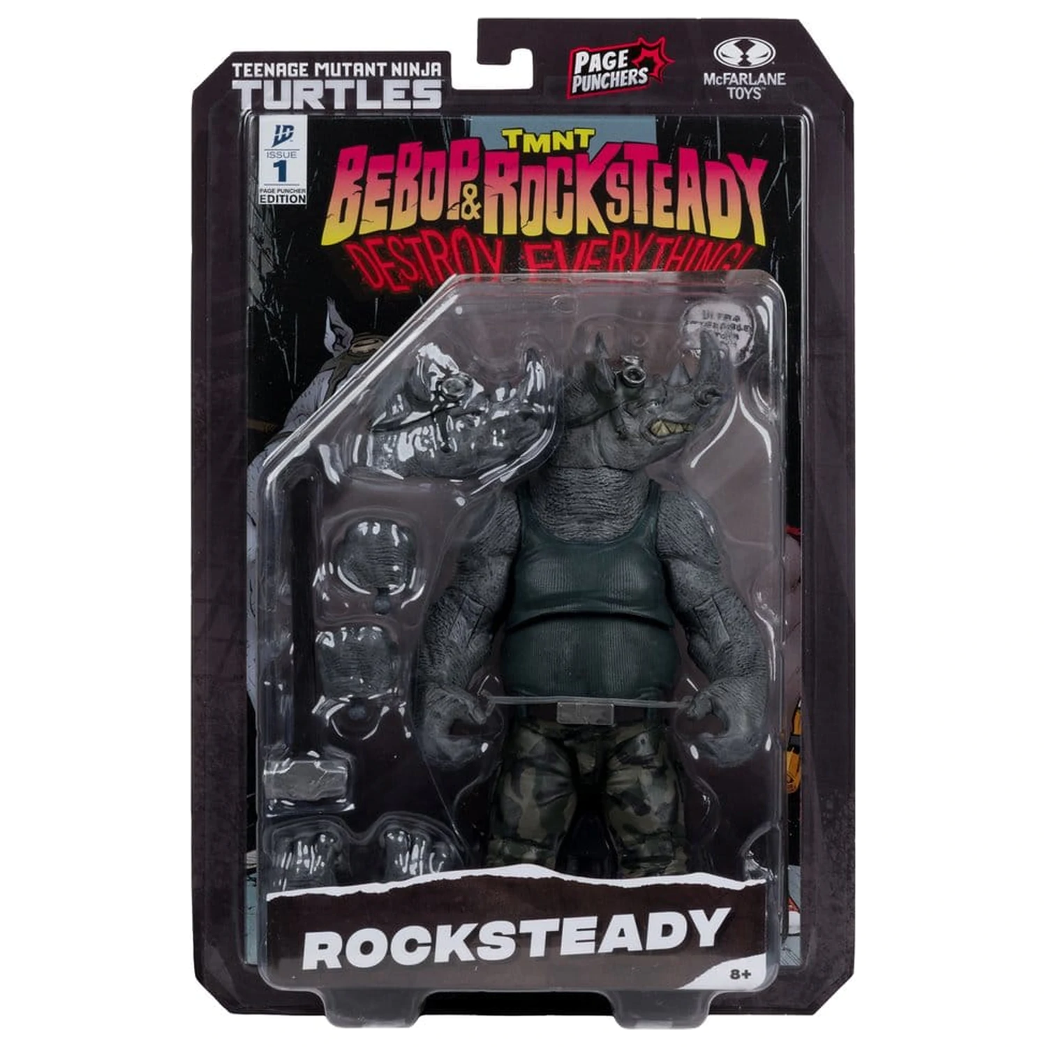 Teenage Mutant Ninja Turtles Page Punchers akčná figúrka Rocksteady 17 cm produktová fotografia
