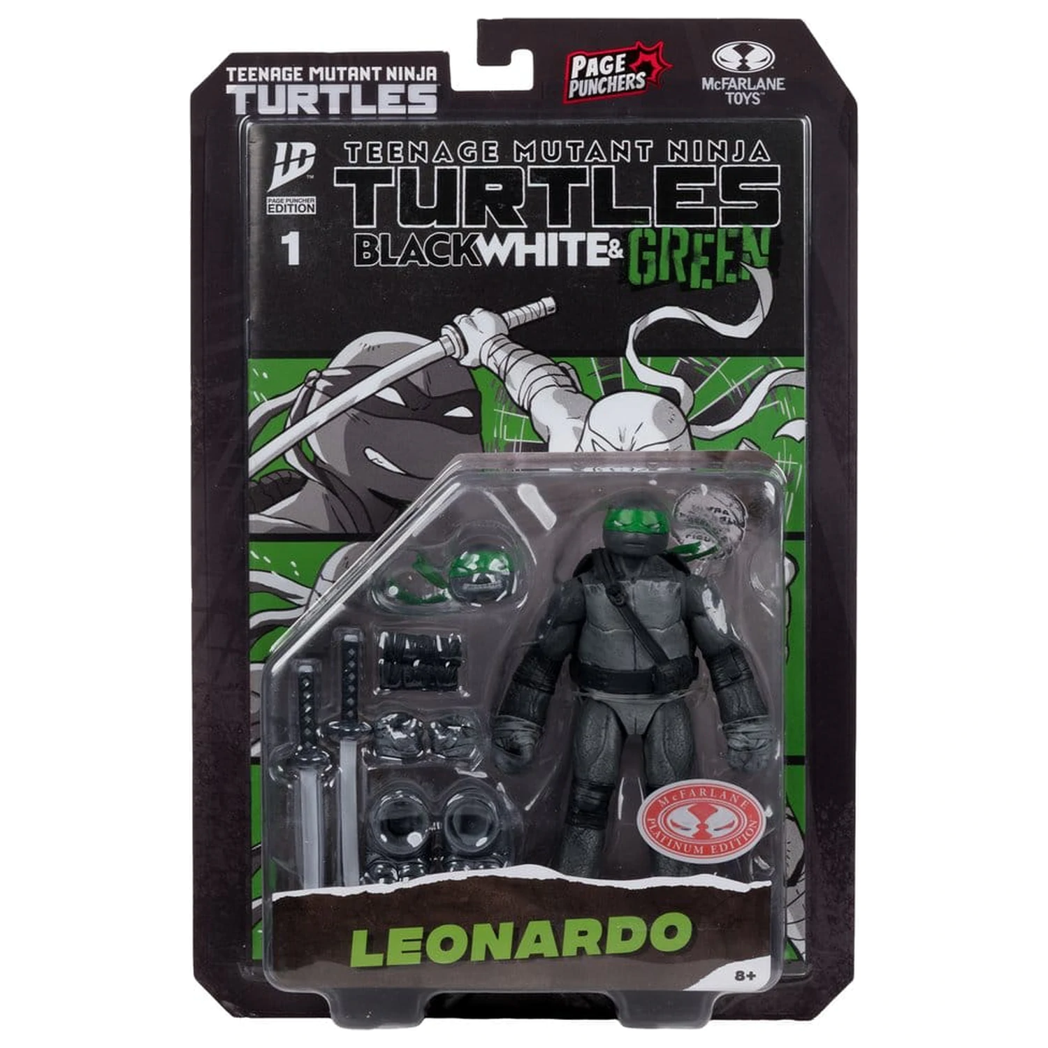 Teenage Mutant Ninja Turtles Page Punchers Akčná figúrka Leonardo (Black White & Green) (Red Platinum Edition) 13 cm produktová fotografia