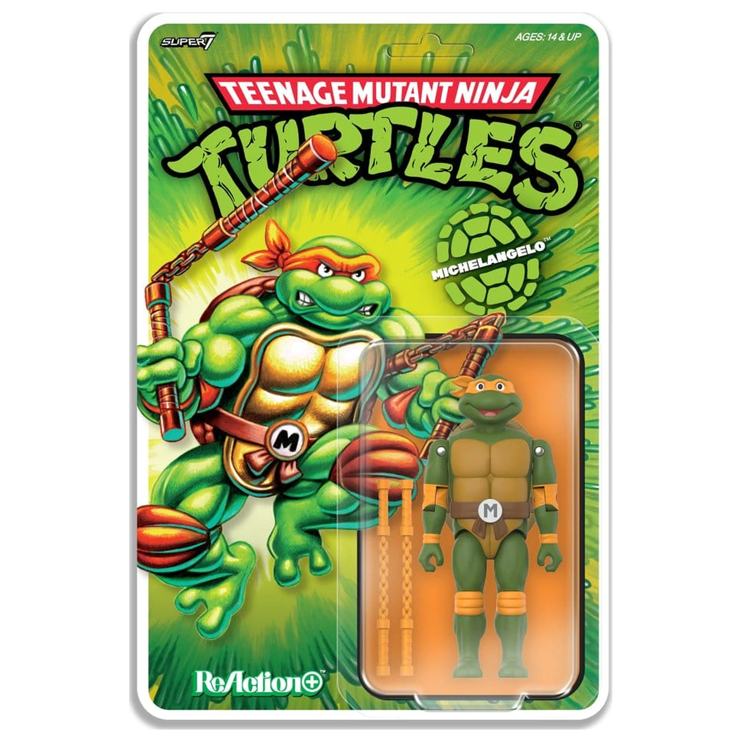 Teenage Mutant Ninja Turtles ReAction+ Akčná figúrka Vlna 02 Michelangelo produktová fotografia