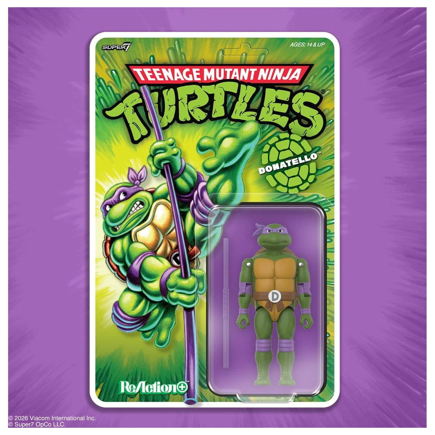 Teenage Mutant Ninja Turtles ReAction+ akčná figúrka vlna 01 Donatello produktová fotografia