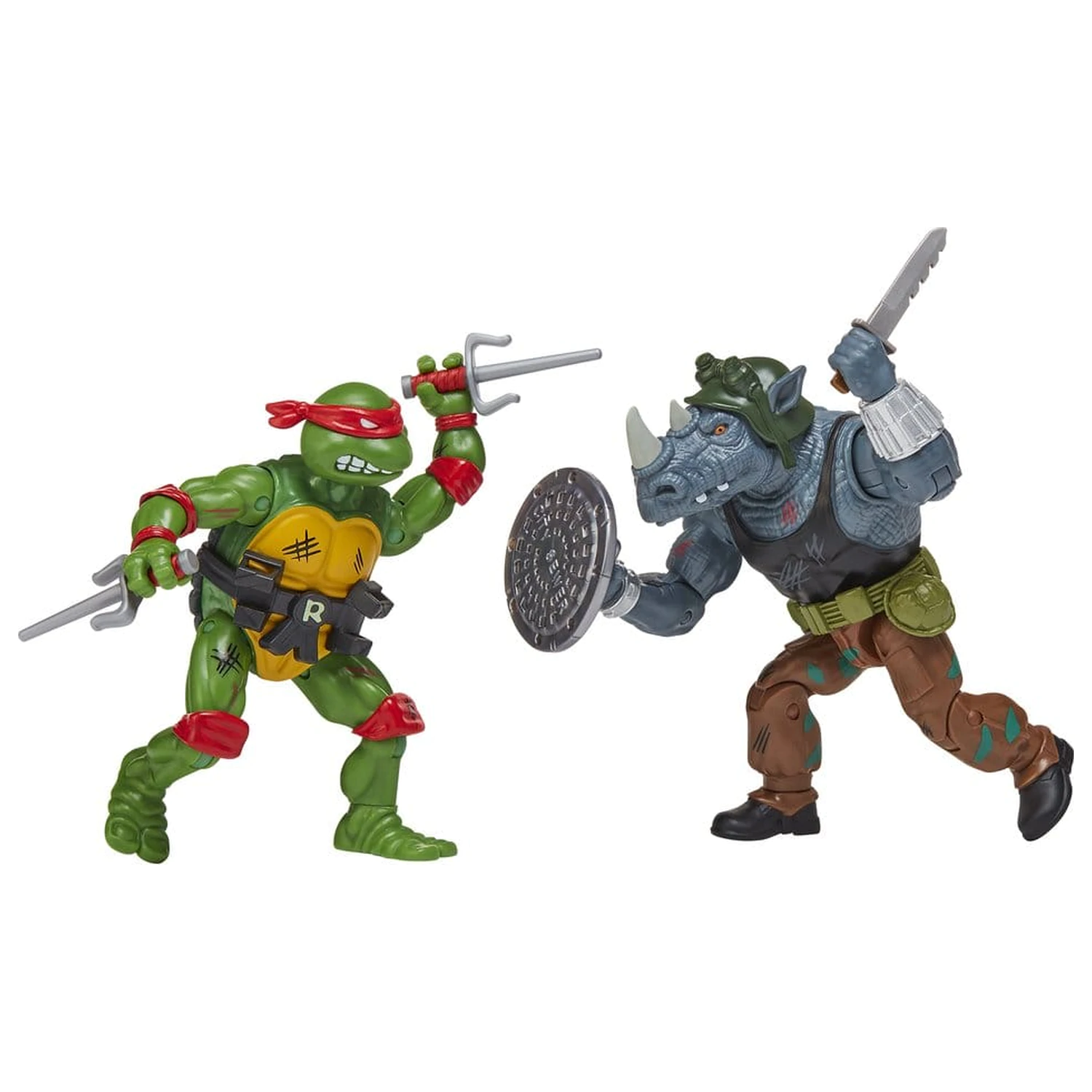 Teenage Mutant Ninja Turtles: Remasterované akčné figúrky Raphael vs. Rocksteady produktová fotografia