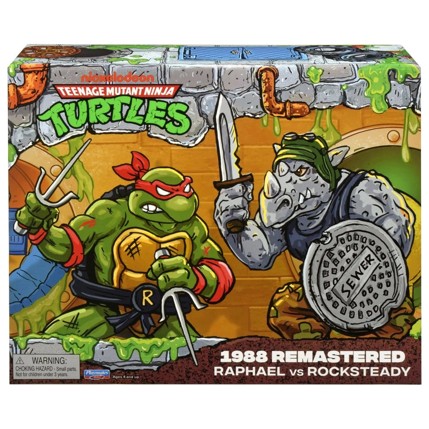 Teenage Mutant Ninja Turtles: Remasterované akčné figúrky Raphael vs. Rocksteady produktová fotografia