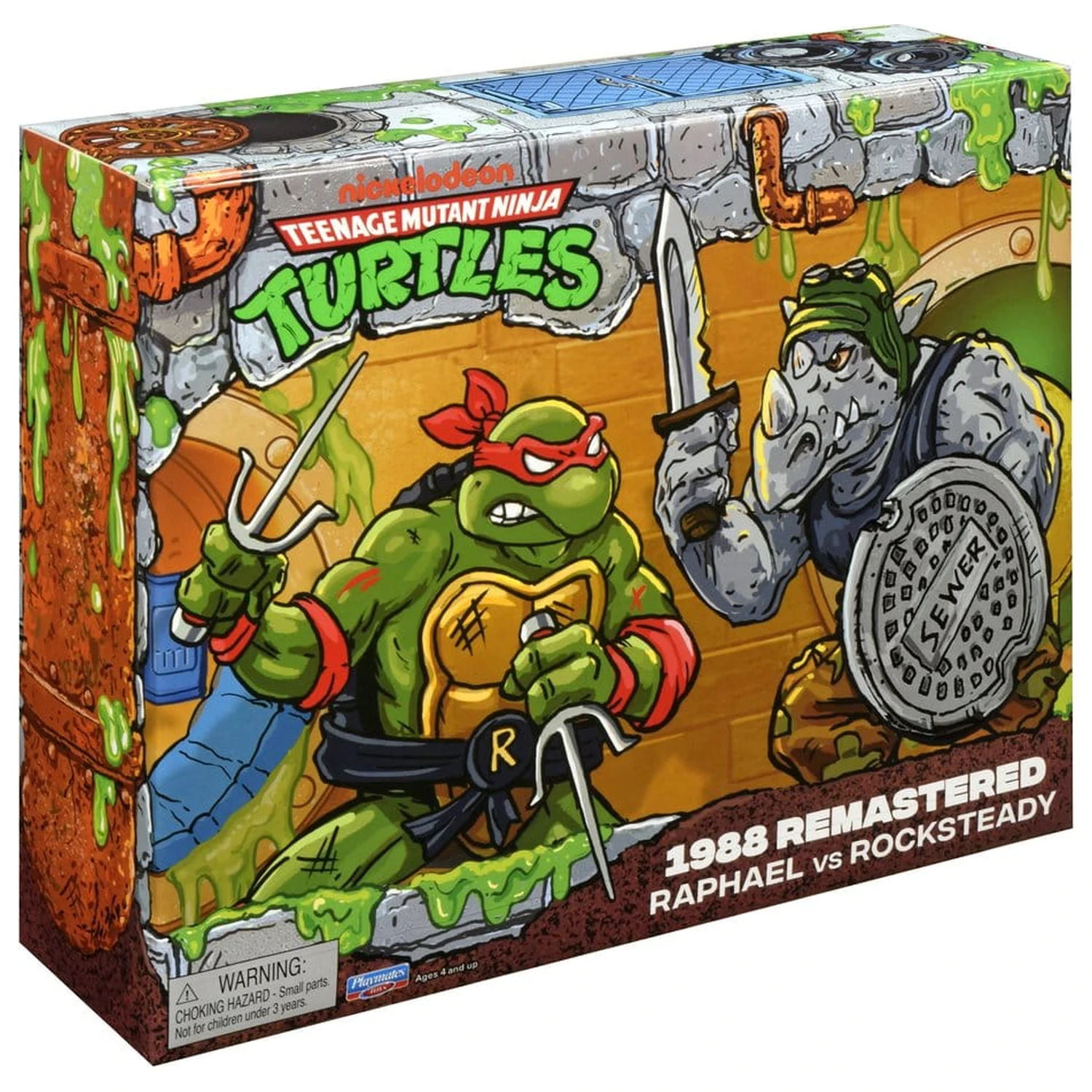 Teenage Mutant Ninja Turtles: Remasterované akčné figúrky Raphael vs. Rocksteady produktová fotografia