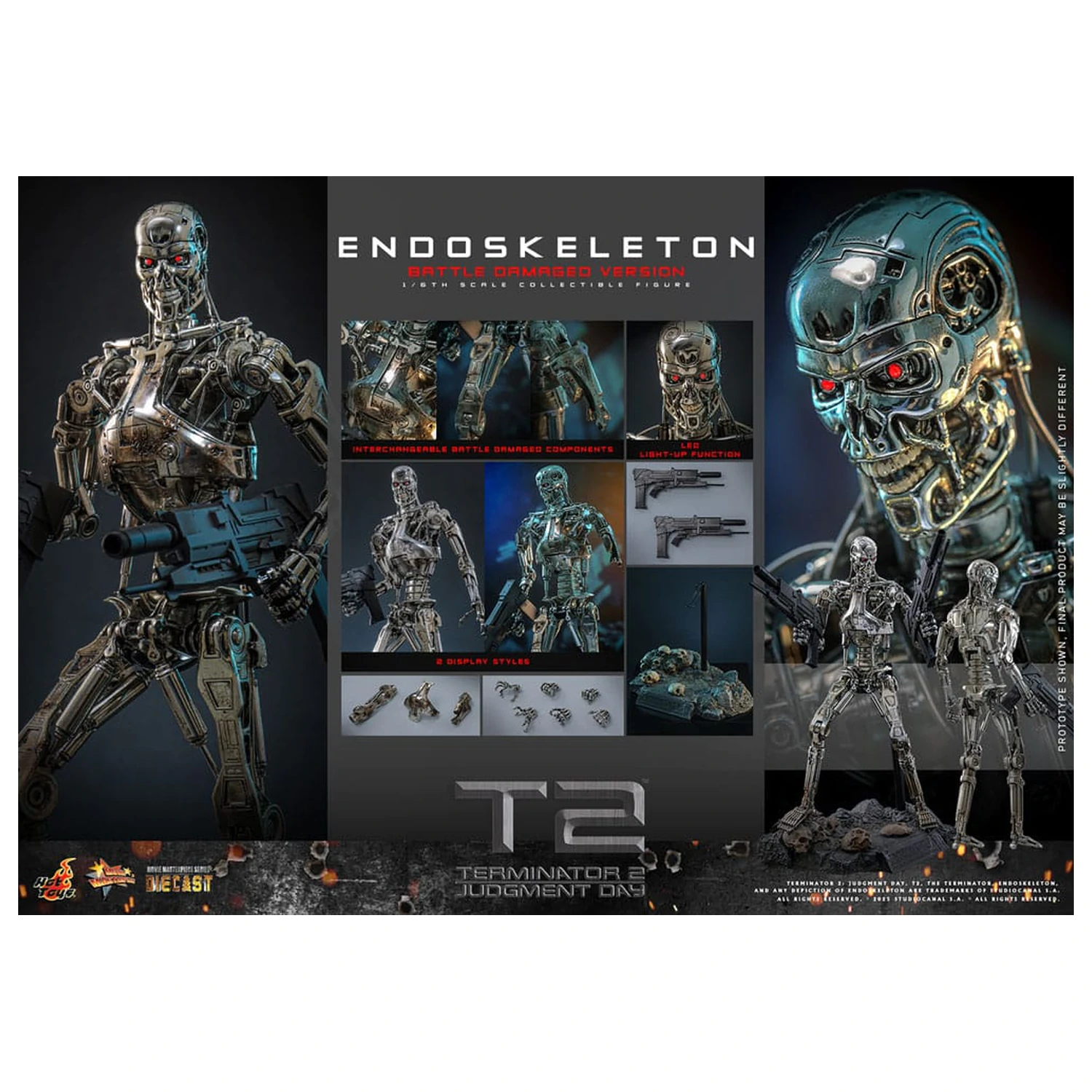 Terminator 2: Judgment Day Movie Masterpiece akčná figúrka 1/6 Endoskeleton (Battle Damaged Version) 31 cm produktová fotografia