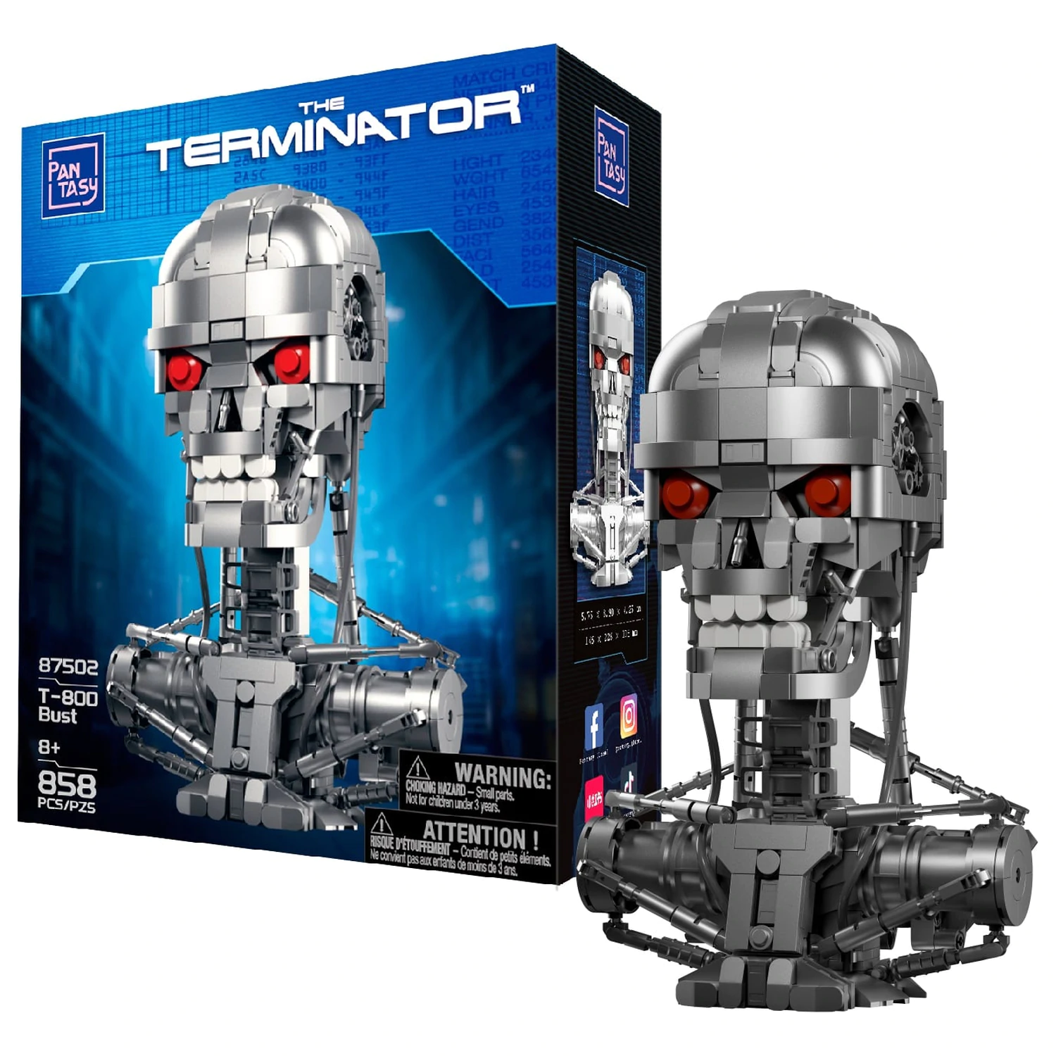 Terminator T-800 Bust Stavebnicový blok 858 ks produktová fotografia