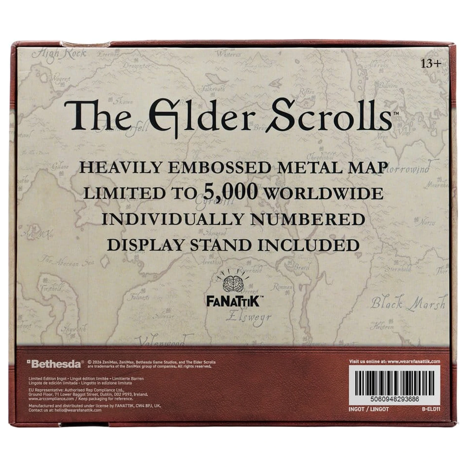 The Elder Scrolls Replika Kovová mapa Tamriel Limitovaná edícia 15 x 13 cm produktová fotografia