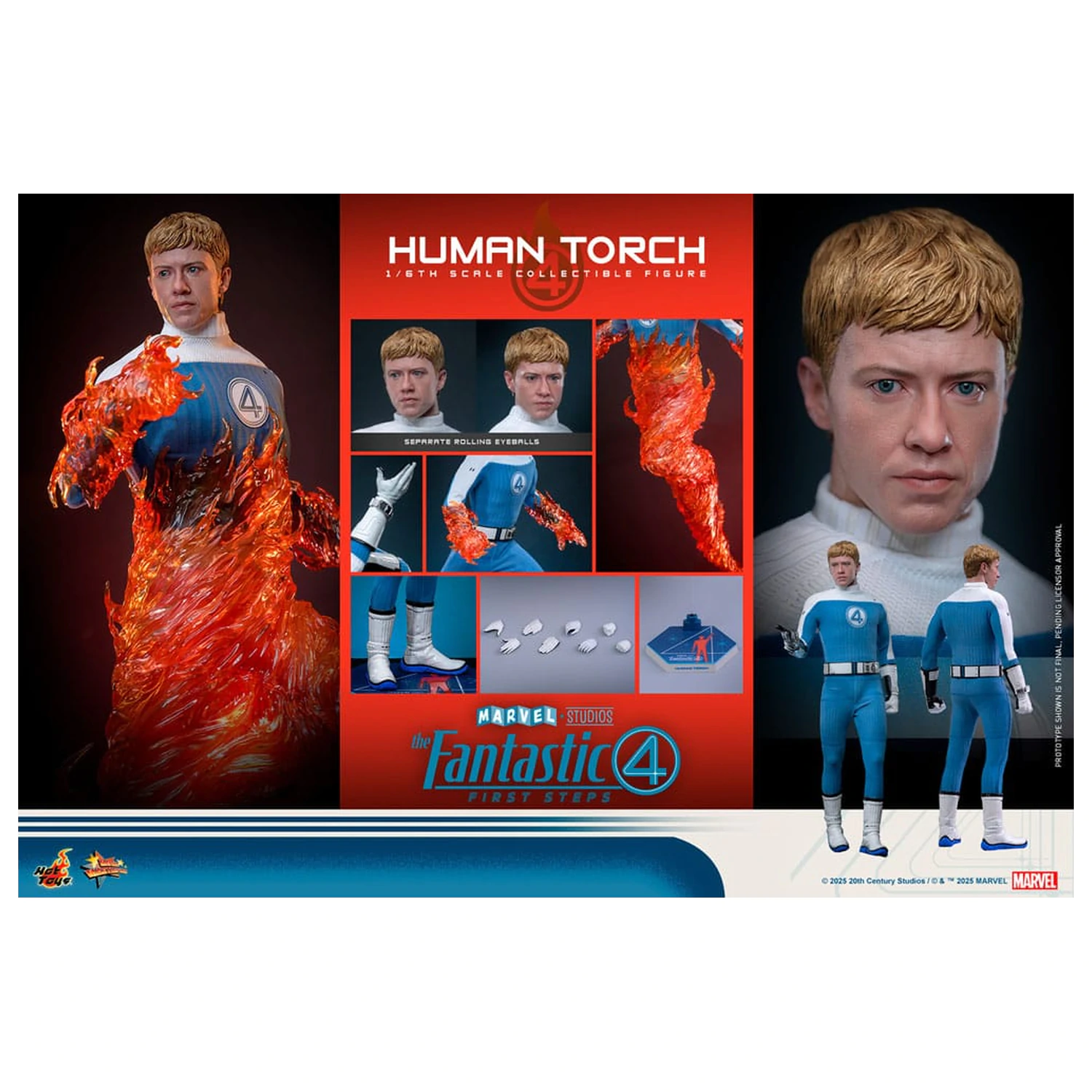 The Fantastic Four: First Steps Movie Masterpiece akčná figúrka 1/6 Human Torch 30 cm produktová fotografia