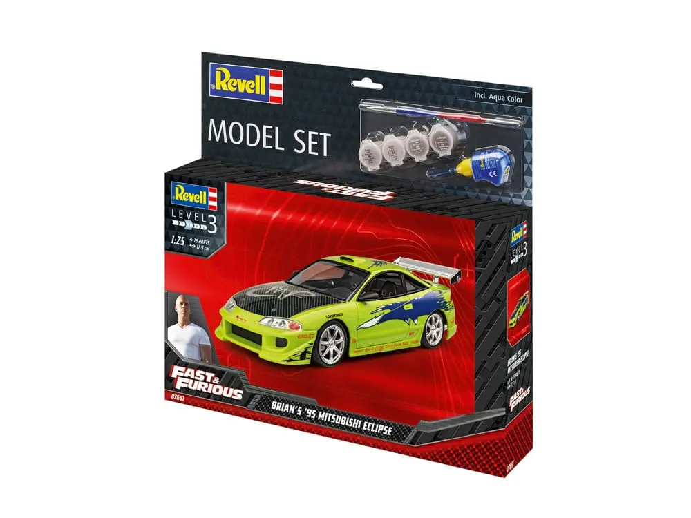The Fast & Furious Model Kit so základným príslušenstvom Brian's 1995 Mitsubishi Eclipse produktová fotografia