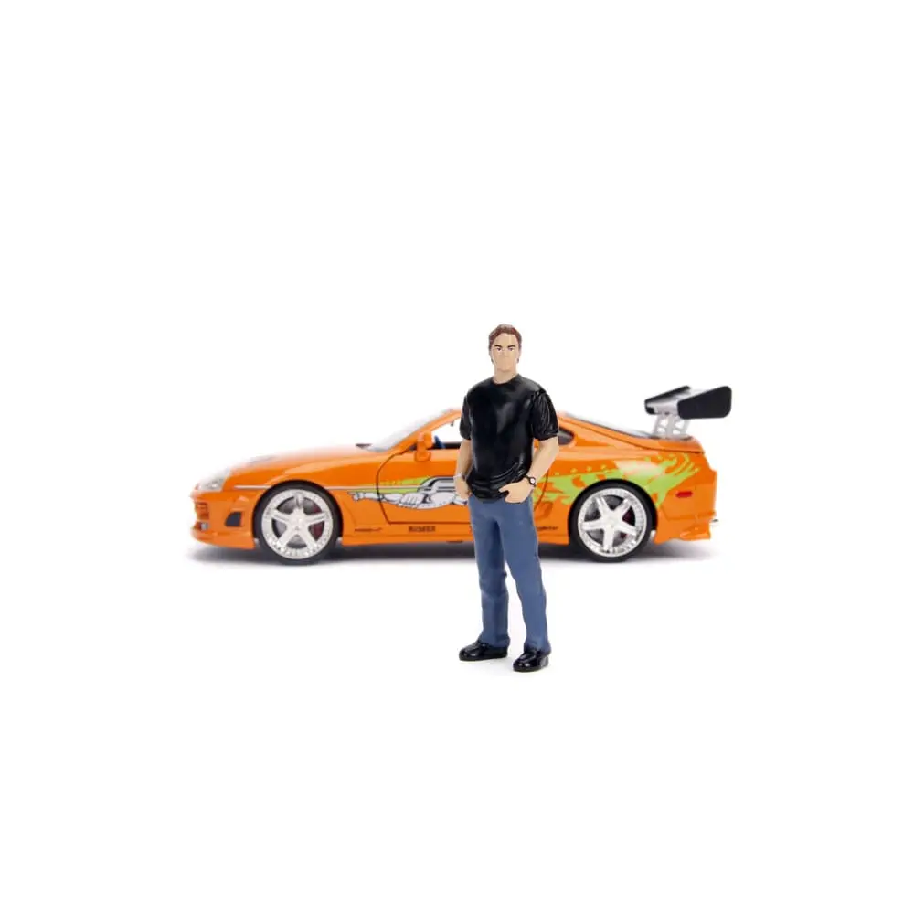 The Fast and Furious Diecast model Hollywood Rides 1/24 1995 Toyota Supra s figúrkou Briana O'Connora produktová fotografia