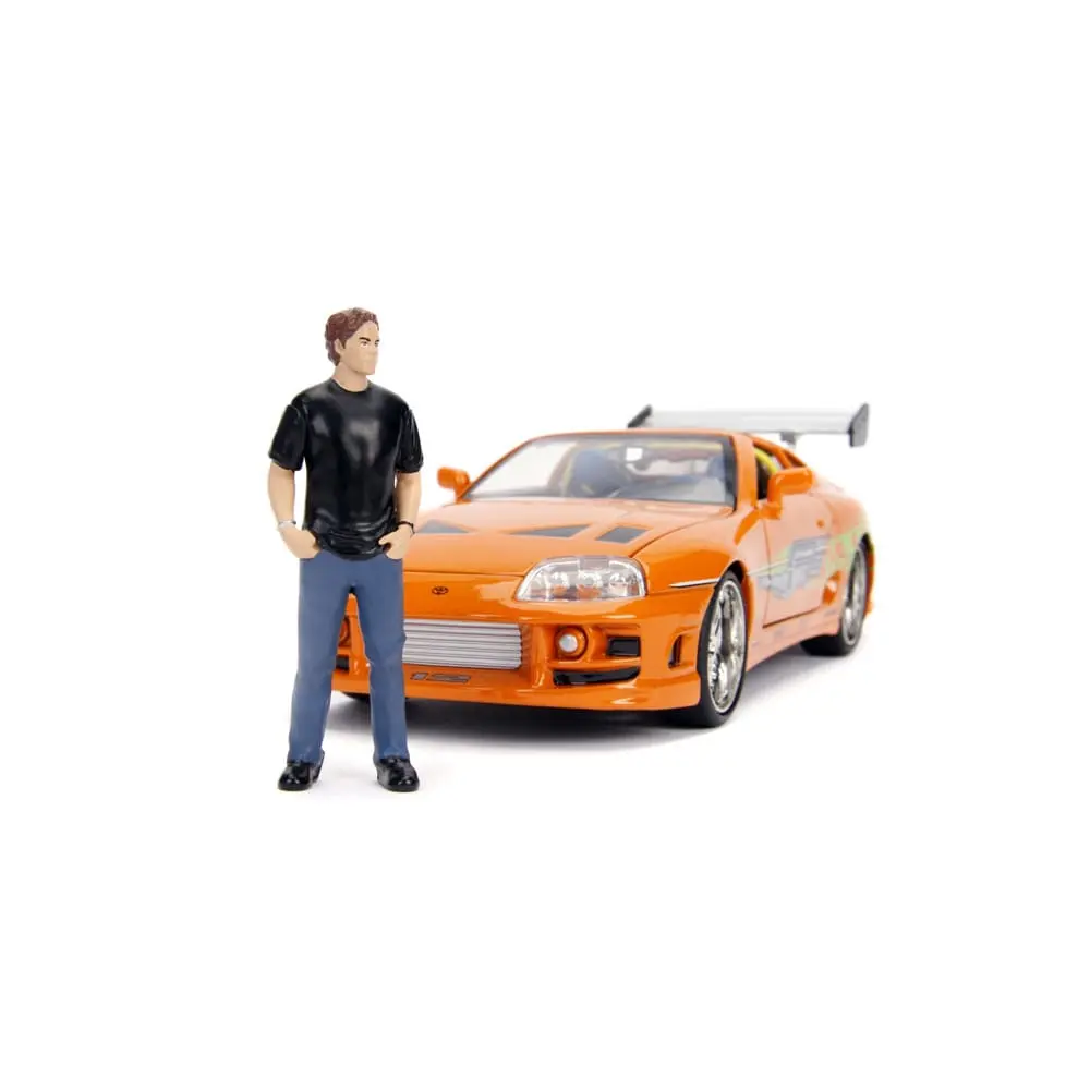 The Fast and Furious Diecast model Hollywood Rides 1/24 1995 Toyota Supra s figúrkou Briana O'Connora produktová fotografia