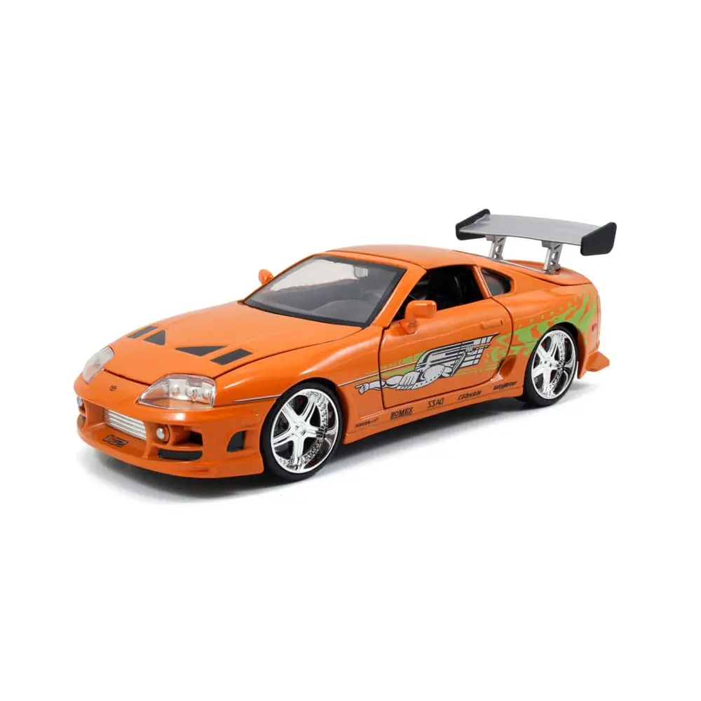The Fast and Furious Diecast model Hollywood Rides 1/24 1995 Toyota Supra s figúrkou Briana O'Connora produktová fotografia