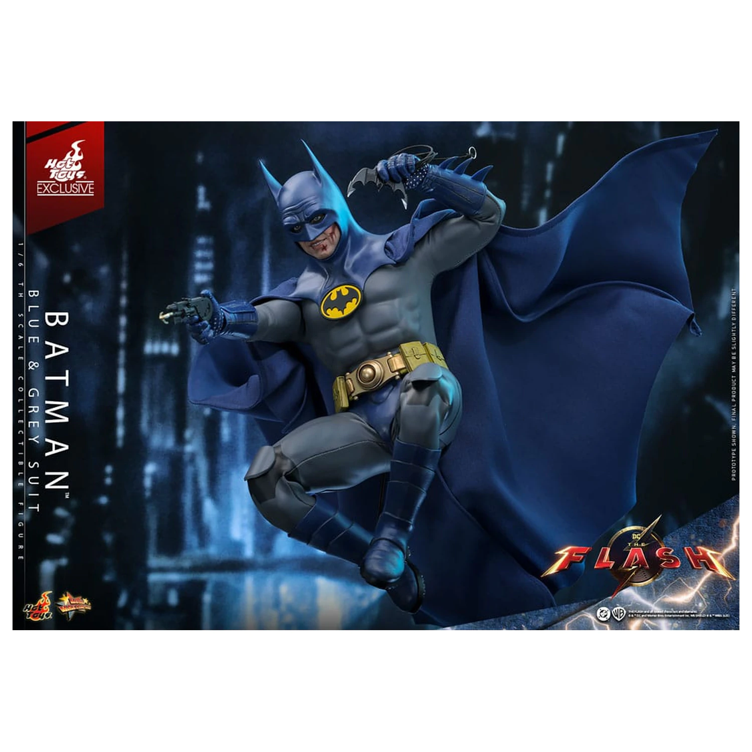 The Flash Movie Masterpiece Akčná figúrka 1/6 Batman (Blue & Grey Suit) Limitovaná edícia 30 cm produktová fotografia