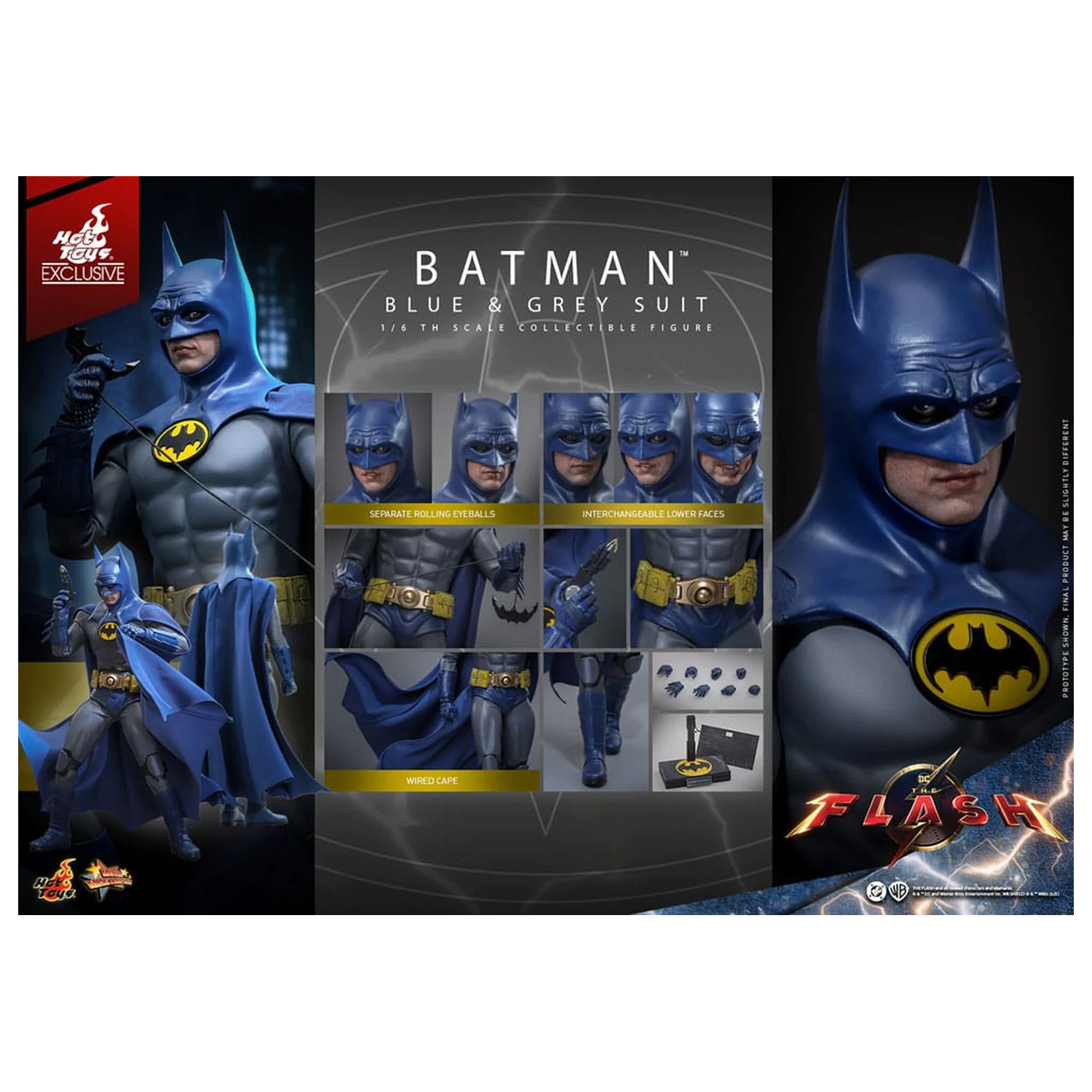 The Flash Movie Masterpiece Akčná figúrka 1/6 Batman (Blue & Grey Suit) Limitovaná edícia 30 cm produktová fotografia