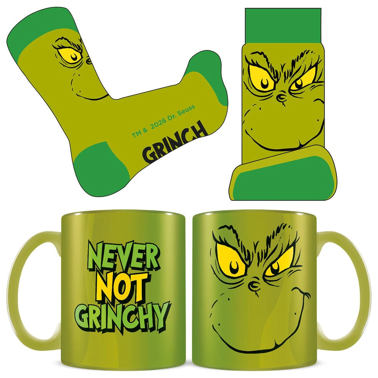 The Grinch hrnček a súprava ponožiek produktová fotografia