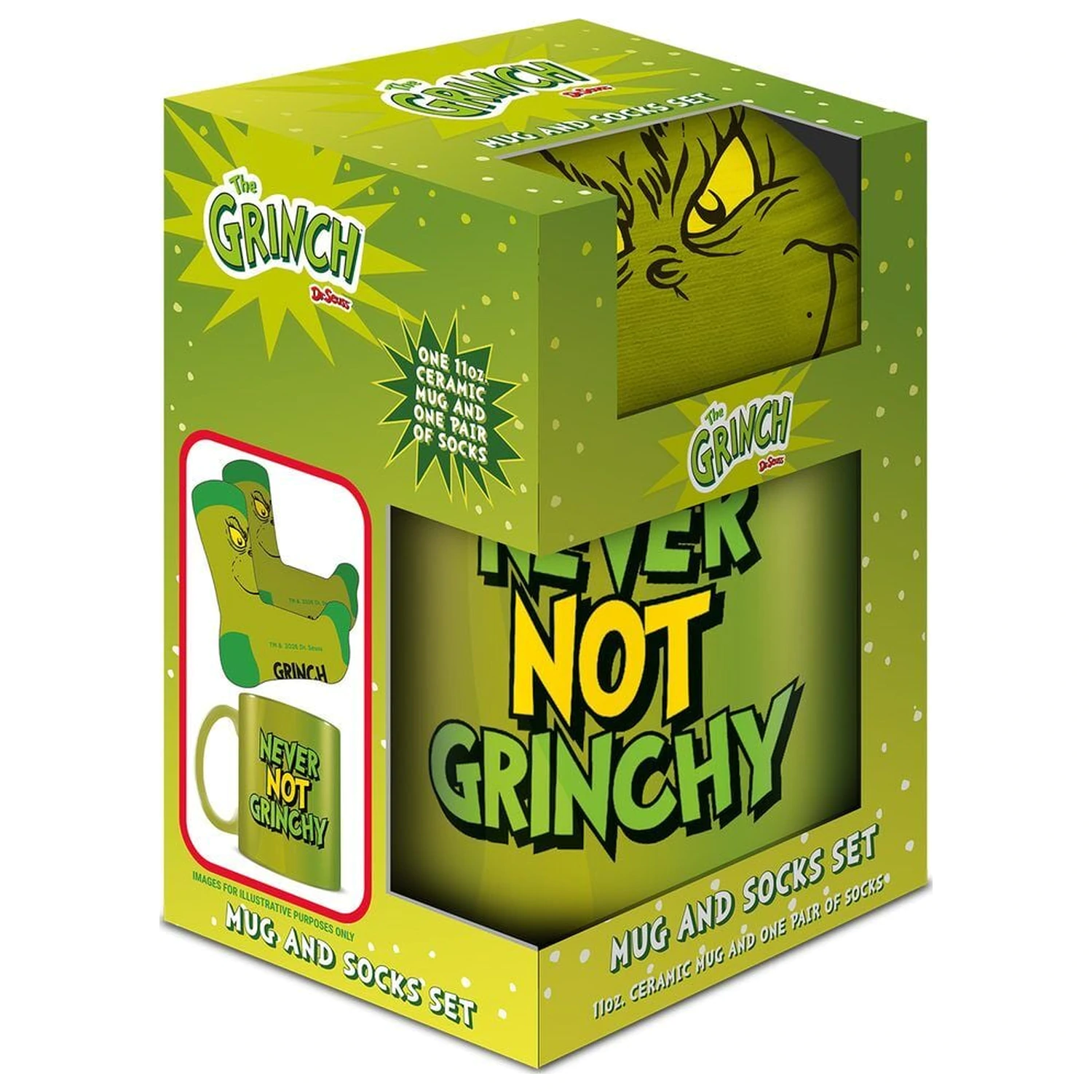 The Grinch hrnček a súprava ponožiek produktová fotografia