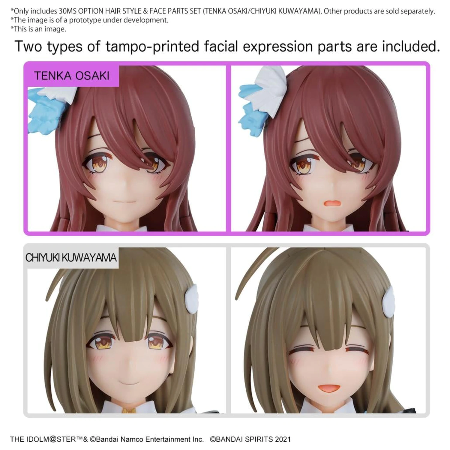 The Idolmaster 30MS Option Set Model stavebnice na vlasy a tvár produktová fotografia