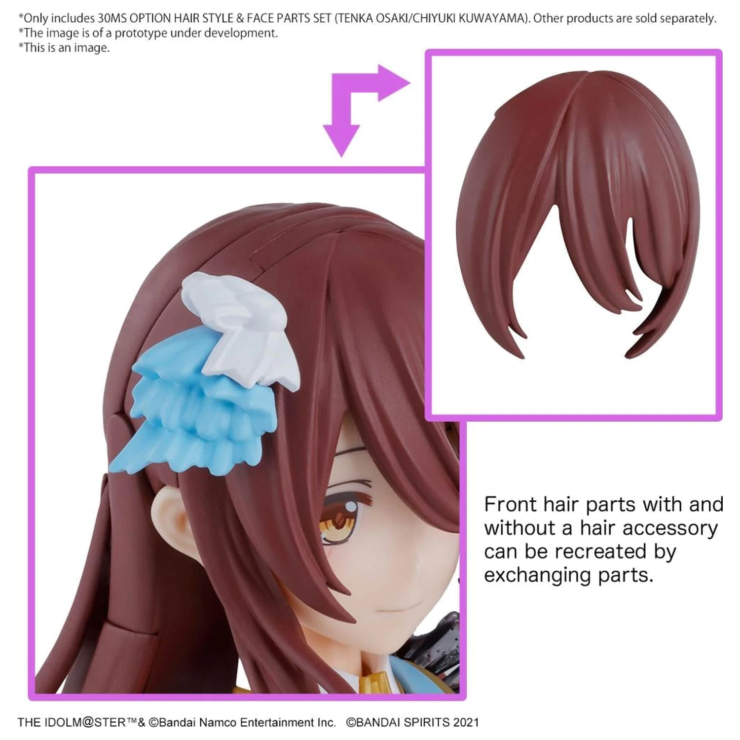 The Idolmaster 30MS Option Set Model stavebnice na vlasy a tvár produktová fotografia