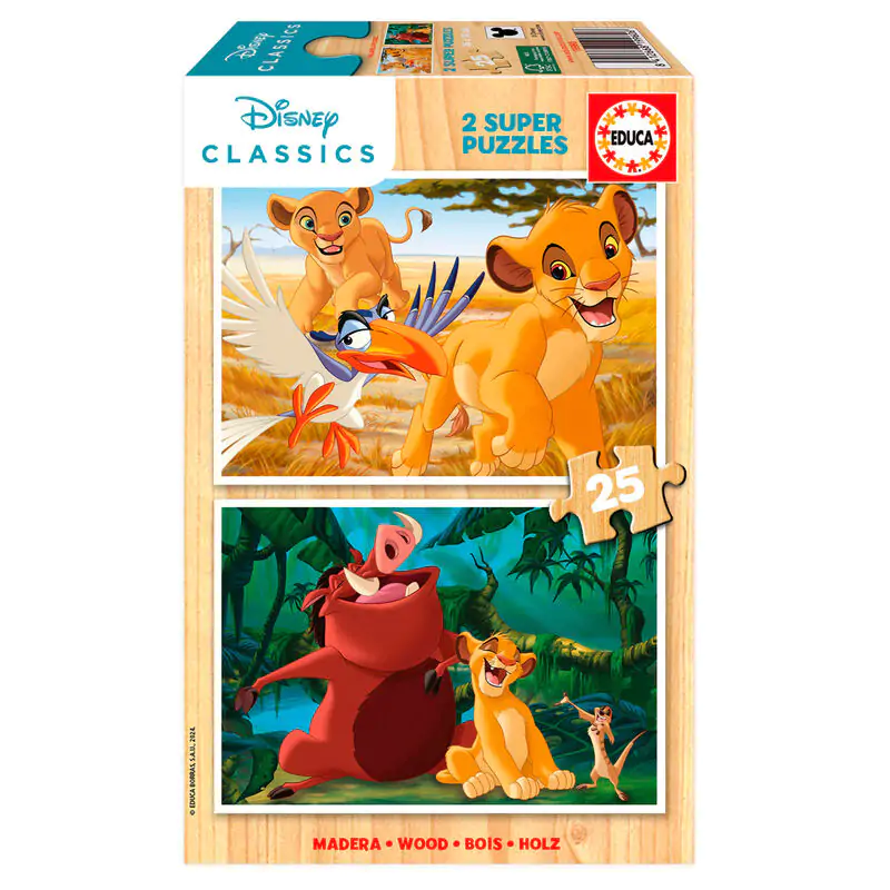 Disney The Lion King drevené puzzle 2x16ks produktová fotografia
