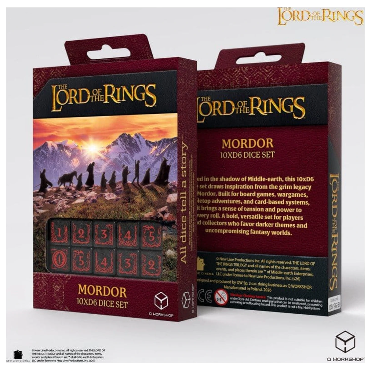 The Lord of the Rings: 10 D6 sada kociek Mordor produktová fotografia